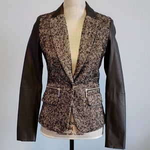 Michael Kors | Tweed And Leather Blazer